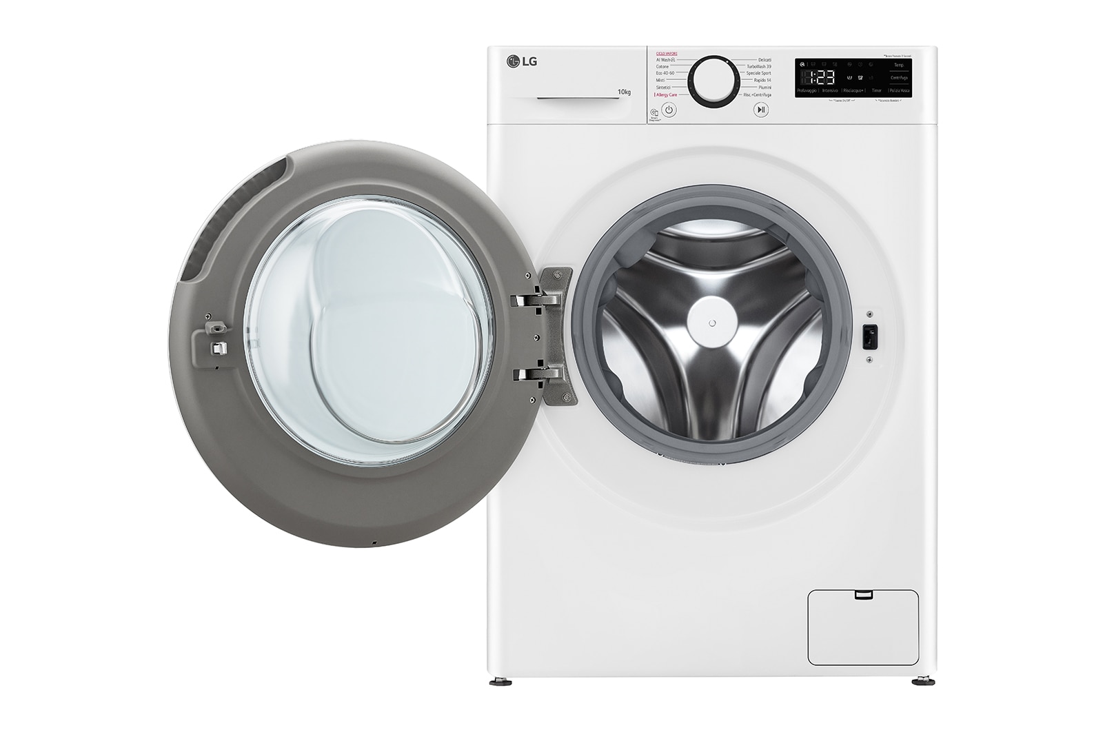 LG Lavatrice 10kg AI DD™ | Serie R5 Classe A-10% | 1400 giri, TurboWash 360, Lavaggio a vapore, Inverter Direct Drive | White, F4R5010TSWW