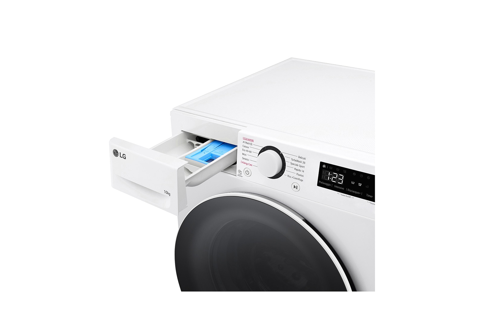 LG Lavatrice 10kg AI DD™ | Serie R5 Classe A-10% | 1400 giri, TurboWash 360, Lavaggio a vapore, Inverter Direct Drive | White, F4R5010TSWW