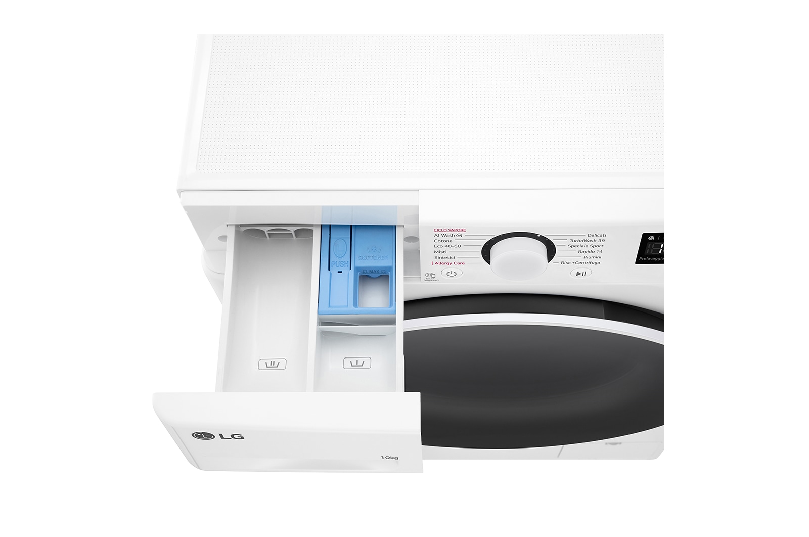 LG Lavatrice 10kg AI DD™ | Serie R5 Classe A-10% | 1400 giri, TurboWash 360, Lavaggio a vapore, Inverter Direct Drive | White, F4R5010TSWW