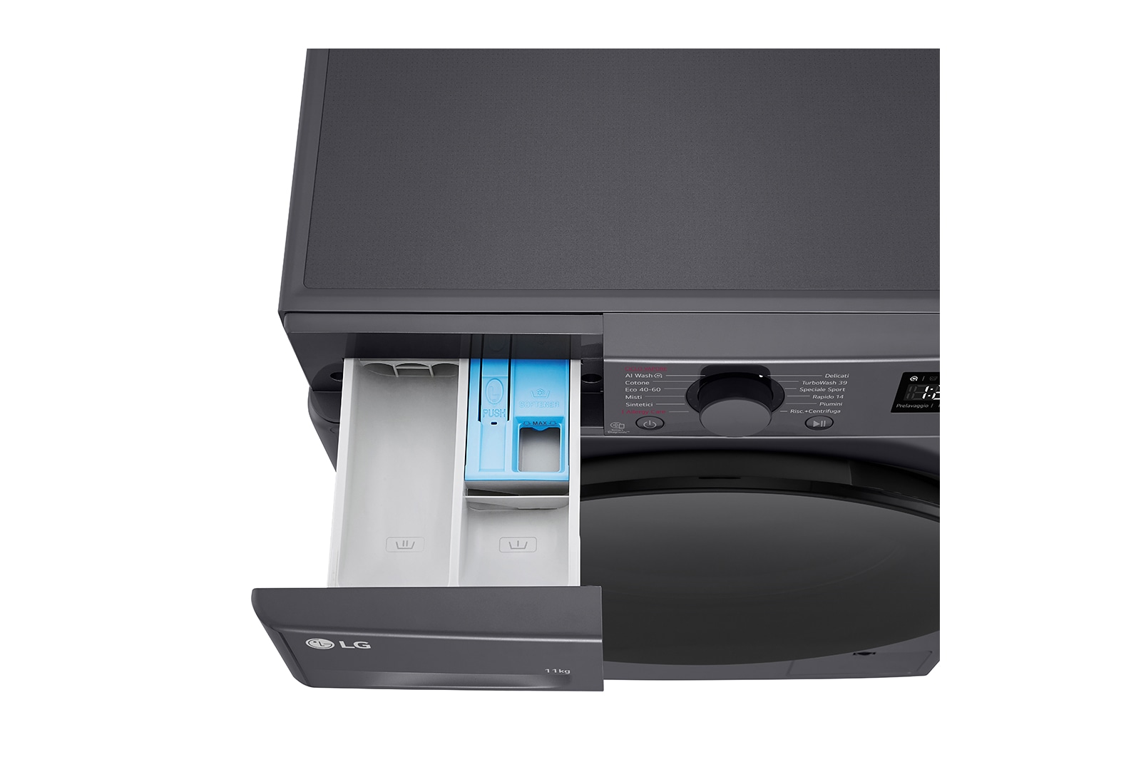 LG Lavatrice 11kg AI DD™ | Serie R5 Classe A-10% | 1400 giri, TurboWash 360, Lavaggio a vapore, Direct Drive | Middle Black, F4R5011TSMB