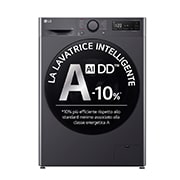 LG Lavatrice 11kg AI DD™ | Serie R5 Classe A-10% | 1400 giri, TurboWash 360, Lavaggio a vapore, Direct Drive | Middle Black, F4R5011TSMB