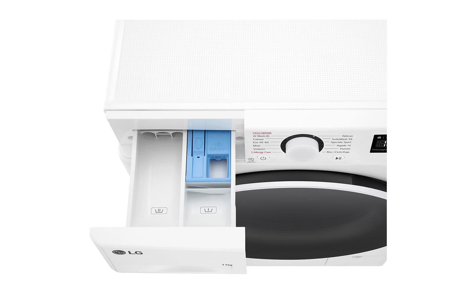 LG Lavatrice 11kg AI DD™ | Serie R5 Classe A-10% | 1400 giri, TurboWash 360, Lavaggio a vapore, Inverter Direct Drive| White, F4R5011TSWW