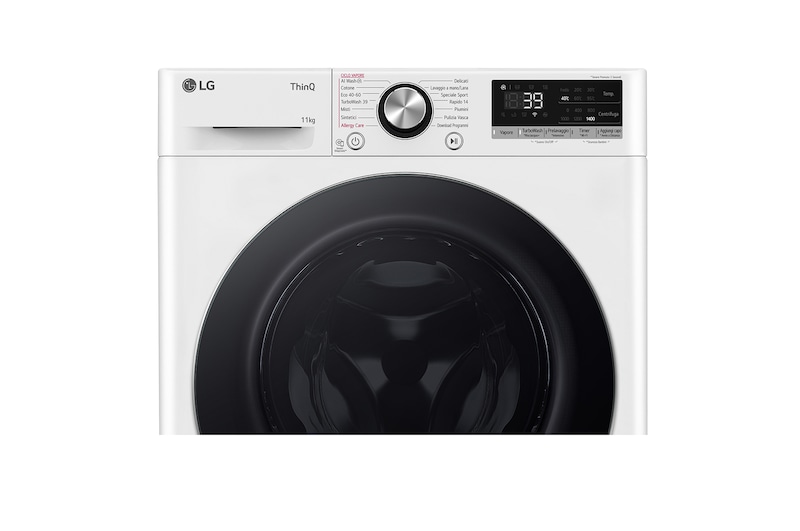 LG Lavatrice 9kg AI DD™ | Serie R7 Classe A-10% | 1400 giri, TurboWash 360, Vapore su 7 programmi, Wi-Fi | White, F4R7009TSWB