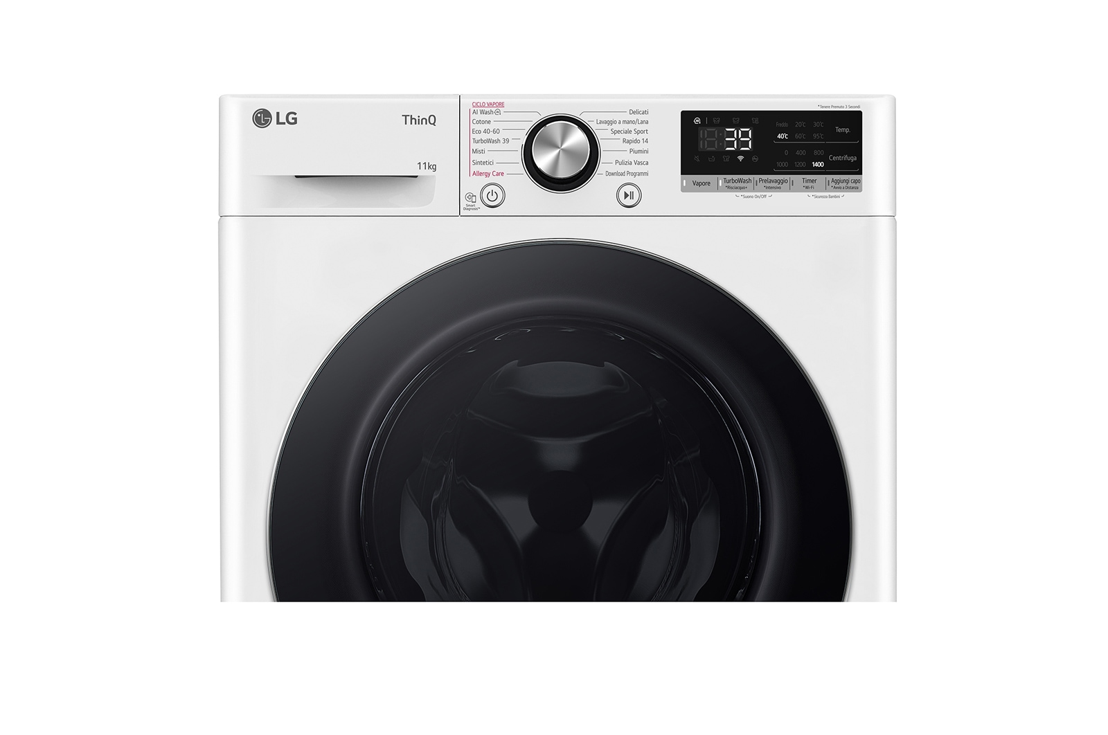 LG Lavatrice 10kg AI DD™ | Serie R7 Classe A-10% | 1400 giri, TurboWash 360, Vapore su 7 programmi, Wi-Fi | White, F4R7010TSWG