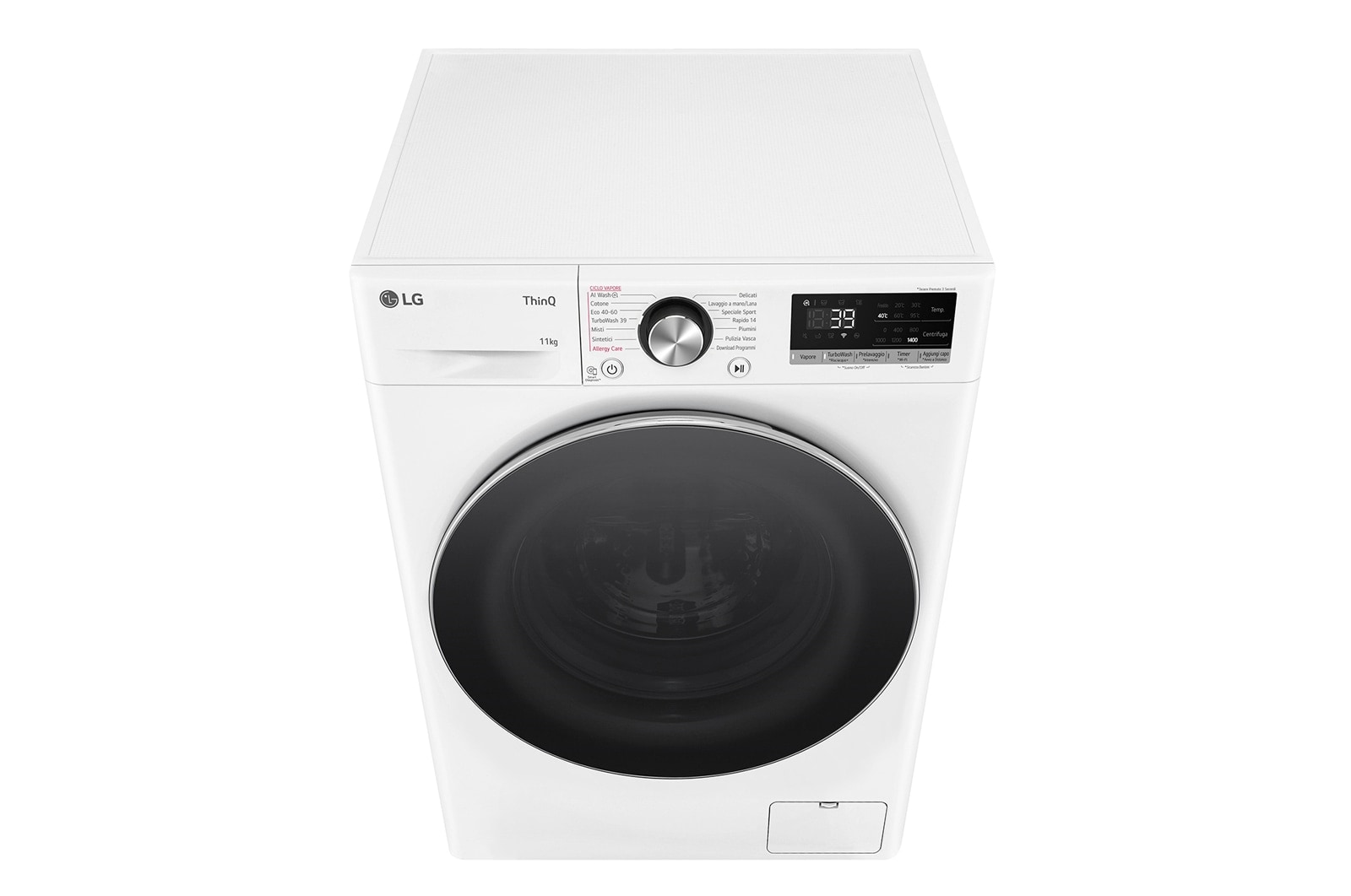 LG Lavatrice 11kg AI DD™ | Serie R7 Classe A-10% | 1400 giri, TurboWash 360, Vapore su 7 programmi, Wi-Fi | White, F4R7011TSWC