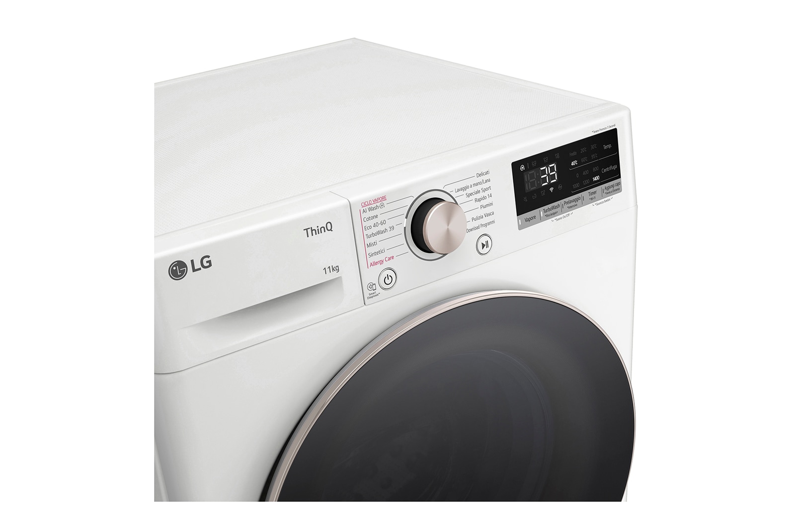 LG Lavatrice 11kg AI DD™ | Serie R7 Classe A-10% | 1400 giri, TurboWash 360, Vapore su 7 programmi, Wi-Fi | White, F4R7011TSWG