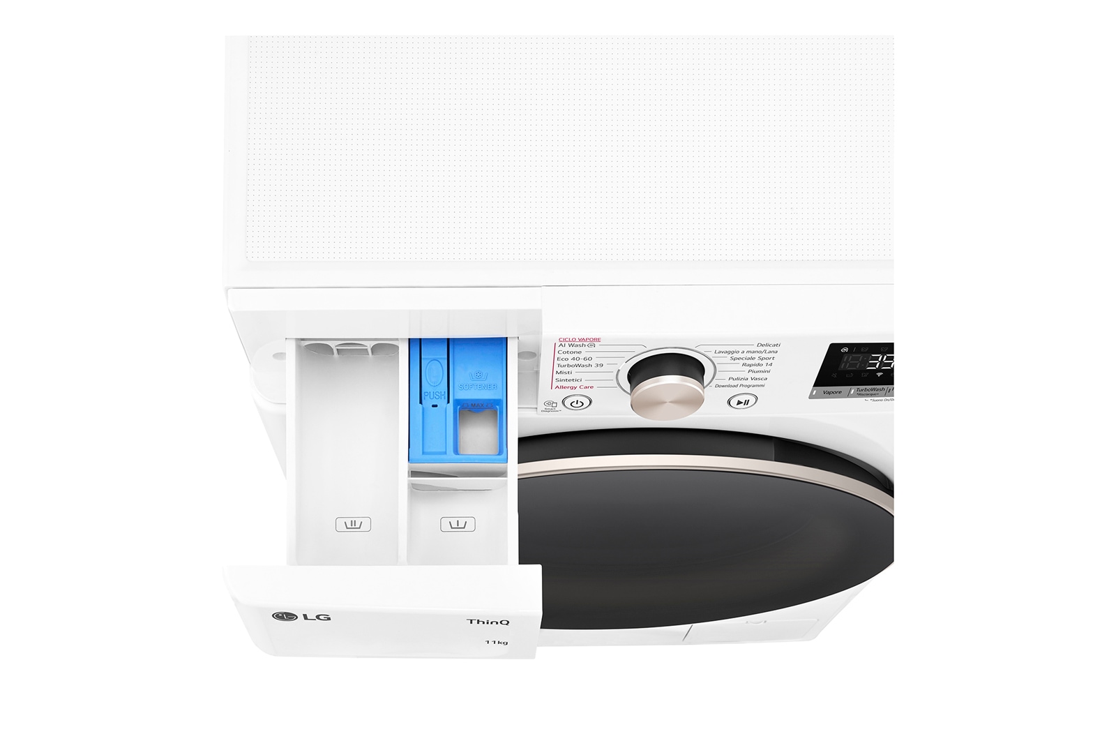 LG Lavatrice 11kg AI DD™ | Serie R7 Classe A-10% | 1400 giri, TurboWash 360, Vapore su 7 programmi, Wi-Fi | White, F4R7011TSWG