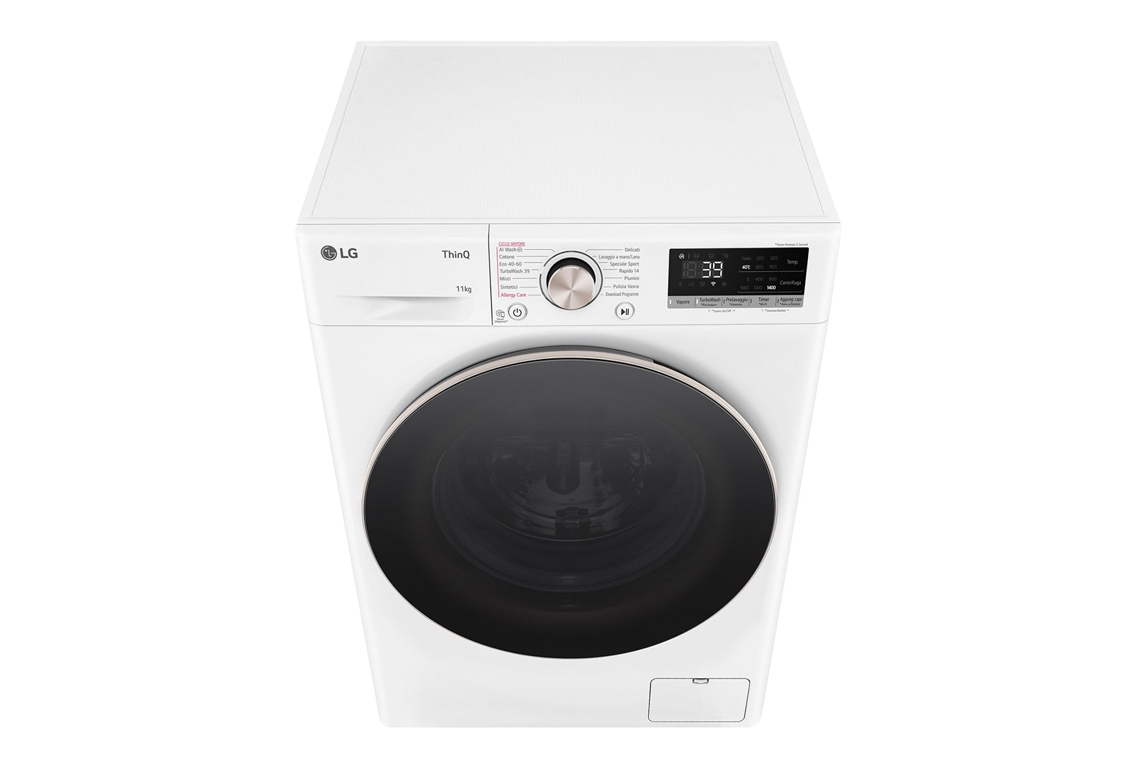 LG Lavatrice 11kg AI DD™ | Serie R7 Classe A-10% | 1400 giri, TurboWash 360, Vapore su 7 programmi, Wi-Fi | White, F4R7011TSWG