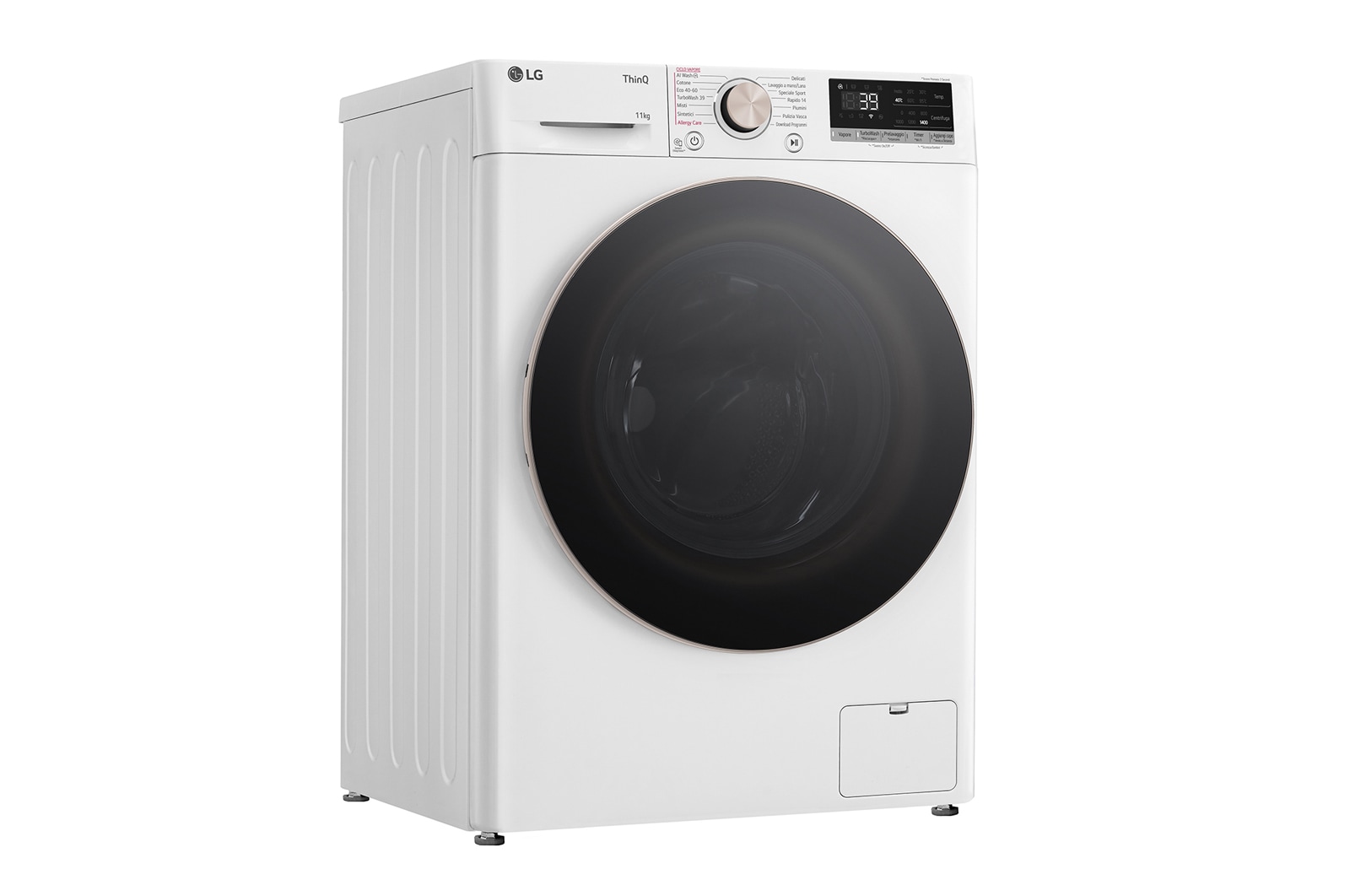 LG Lavatrice 11kg AI DD™ | Serie R7 Classe A-10% | 1400 giri, TurboWash 360, Vapore su 7 programmi, Wi-Fi | White, F4R7011TSWG