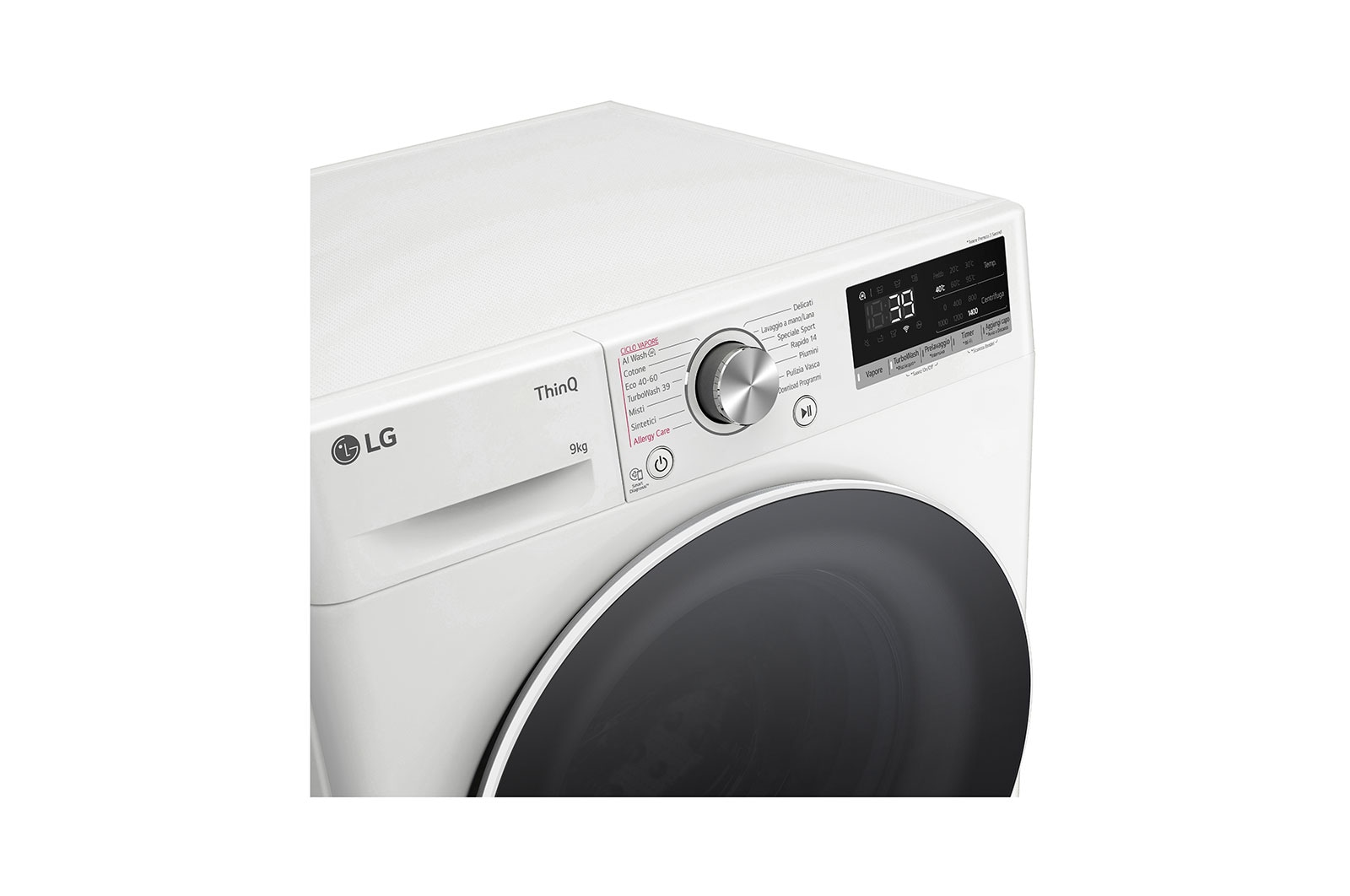 LG Lavatrice 9kg AI DD™ | Serie R7 Classe A-10% | 1400 giri, TurboWash 360, Vapore su 7 programmi, Wi-Fi | White, F4R709TAIDD