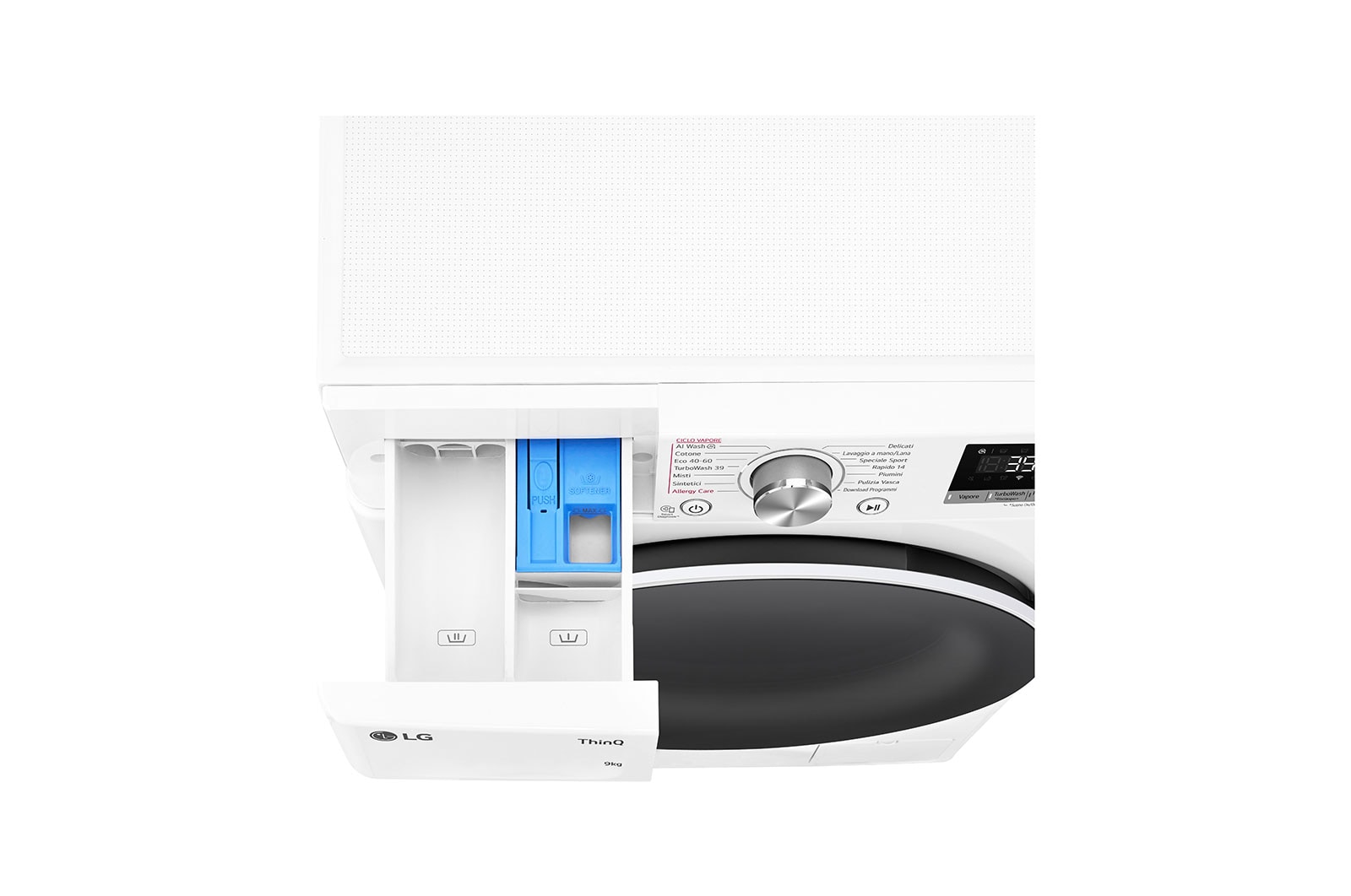 LG Lavatrice 9kg AI DD™ | Serie R7 Classe A-10% | 1400 giri, TurboWash 360, Vapore su 7 programmi, Wi-Fi | White, F4R709TAIDD