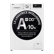 LG Lavatrice 9kg AI DD™ | Serie R7 Classe A-10% | 1400 giri, TurboWash 360, Vapore su 7 programmi, Wi-Fi | White, F4R709TAIDD