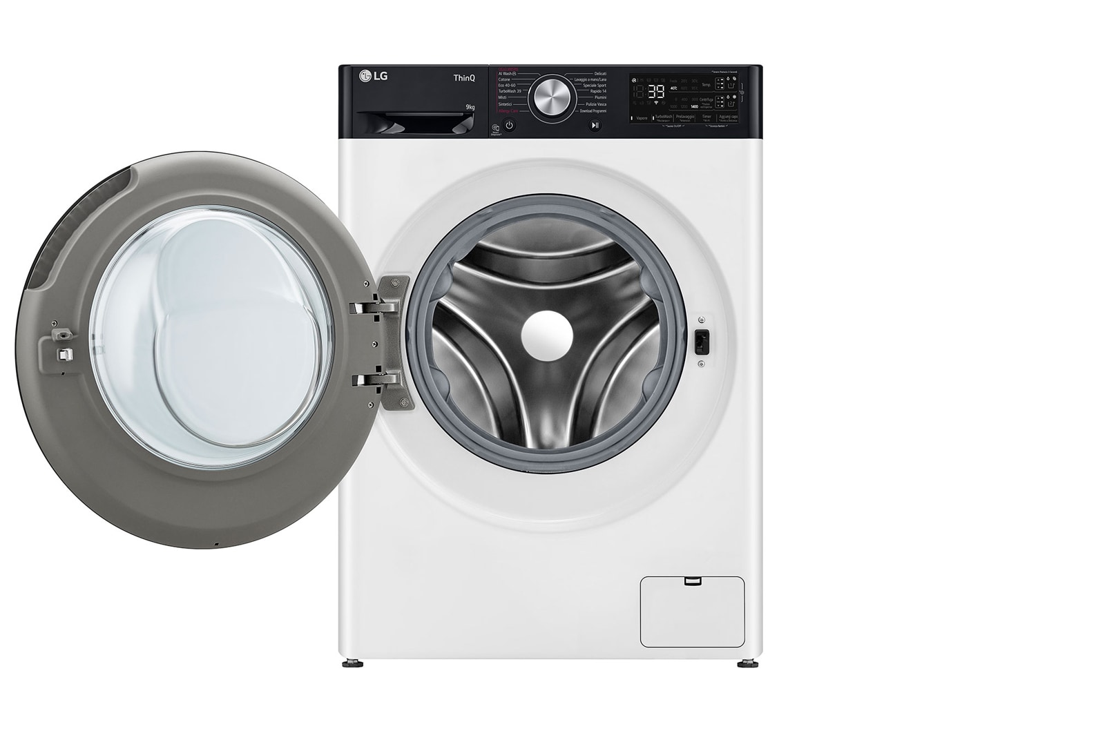 LG Lavatrice 9kg AI DD™ | Serie R7 Classe A-10% | 1400 giri, TurboWash 360, Autodosaggio, Vapore su 7 programmi, Wi-Fi | White, F4R7509TSWB