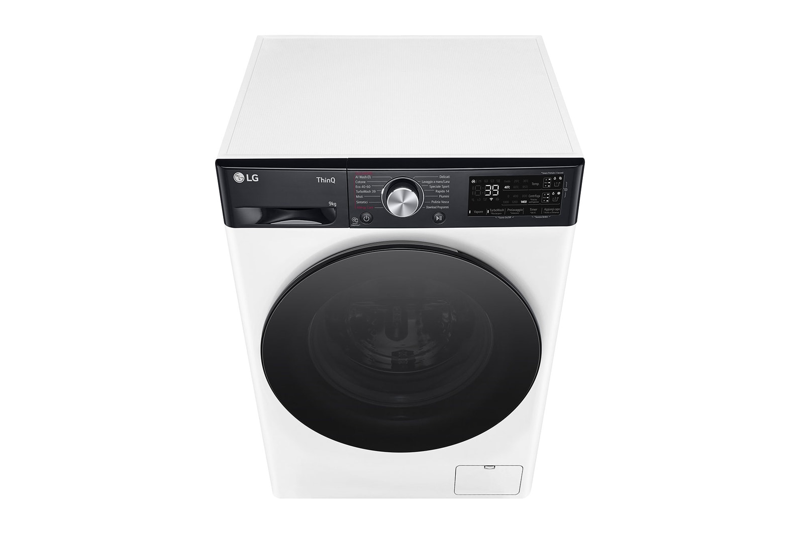 LG Lavatrice 9kg AI DD™ | Serie R7 Classe A-10% | 1400 giri, TurboWash 360, Autodosaggio, Vapore su 7 programmi, Wi-Fi | White, F4R7509TSWB