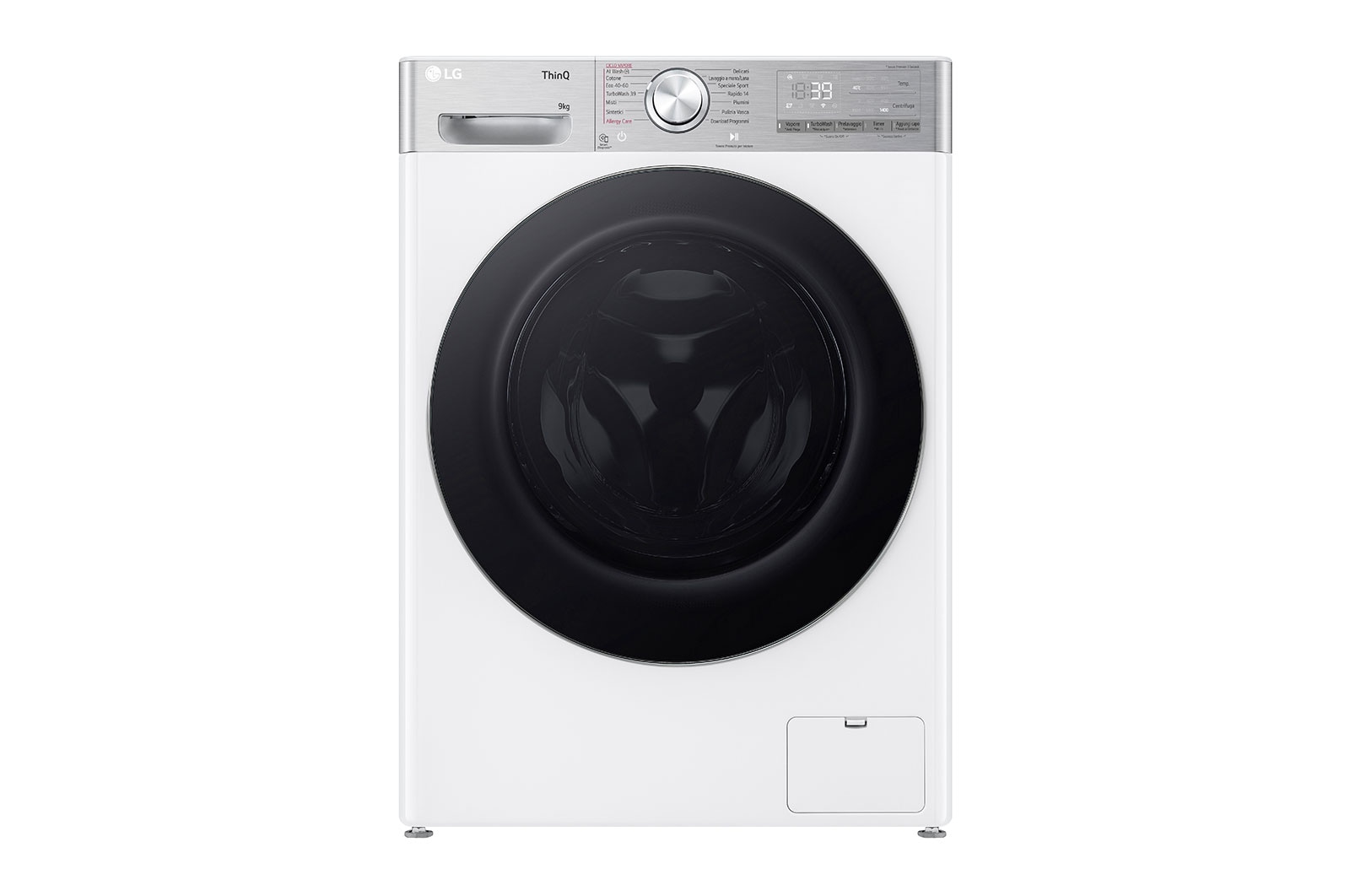 LG Lavatrice 9kg AI DD™ | Serie R9 Classe A-40% | 1400 giri, TurboWash 360, Vapore antipiega, Wi-Fi | White, F4R9009TPWC