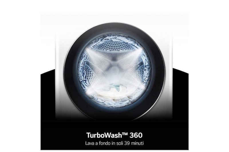 LG Lavatrice 9kg AI DD™ | Serie R9 Classe A-40% | 1400 giri, TurboWash 360, Vapore antipiega, Wi-Fi | White, F4R9009TPWC