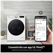 LG Lavatrice 9kg AI DD™ | Serie R9 Classe A-40% | 1400 giri, TurboWash 360, Vapore antipiega, Wi-Fi | White, F4R9009TPWC