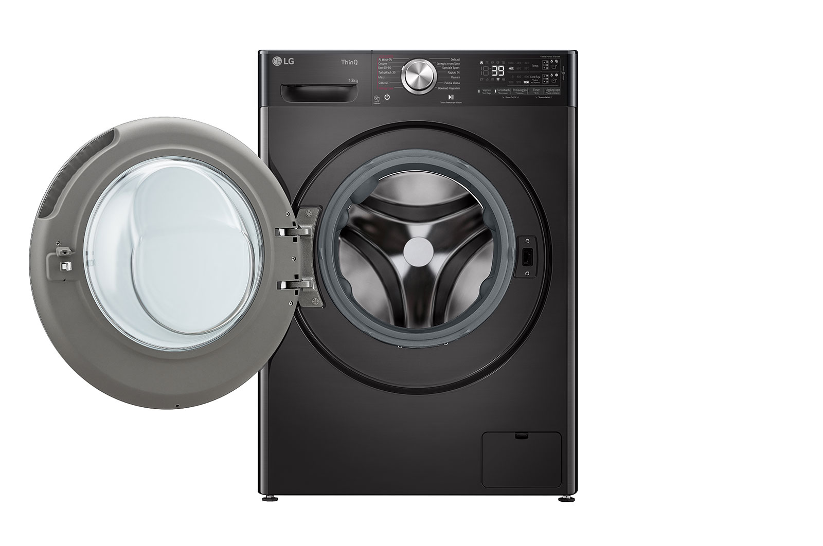 LG Lavatrice 13kg AI DD™ | Serie R9 Classe A-20% | 1400 giri, TurboWash 360, Autodosaggio, Vapore antipiega, Wi-Fi | Black, F4R9513TPBC