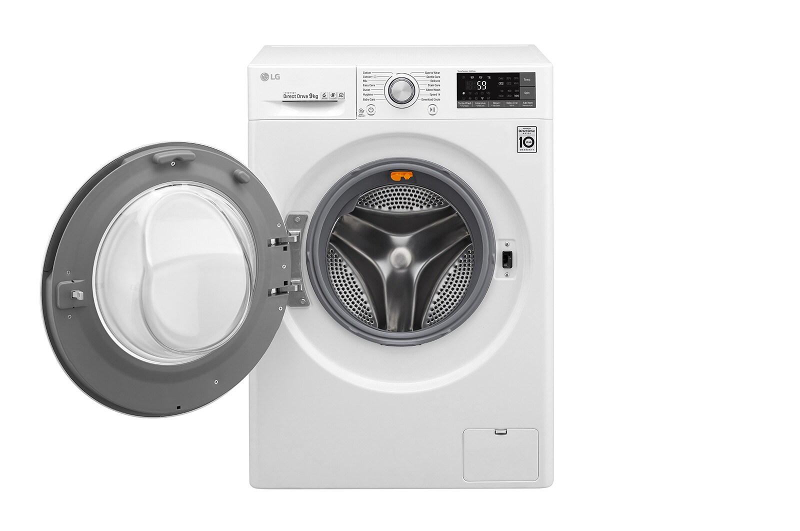 LG Lavatrice Smart TurboWash™ 9 kg Oblò Ring Silver Cromato, F4TURBO9