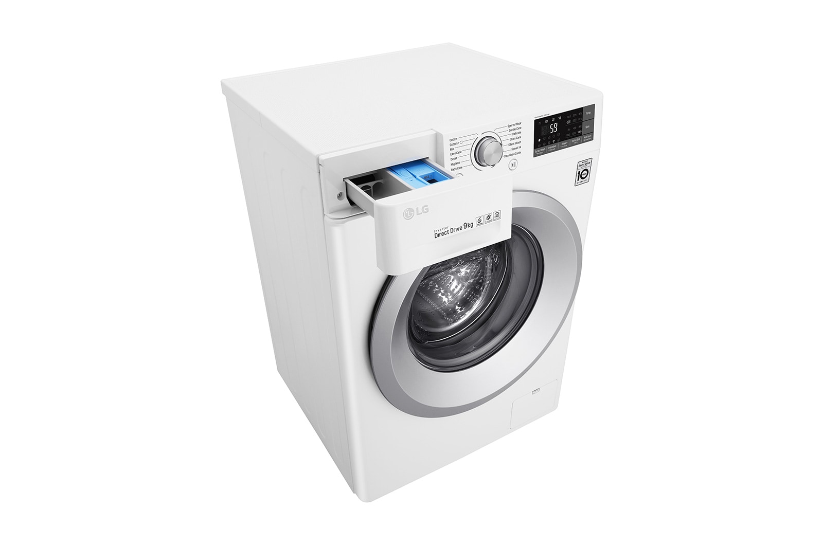 LG Lavatrice Smart TurboWash™ 9 kg Oblò Ring Silver Cromato, F4TURBO9