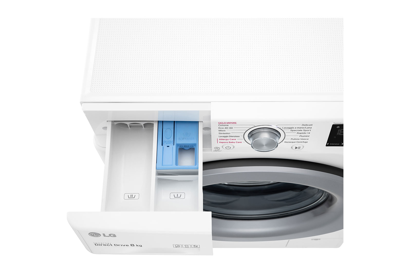 LG Lavatrice 8kg AI DD™ | Serie V3 Classe B | 1400 giri, Lavaggio a vapore, Inverter Direct Drive | White, F4WV308S4B