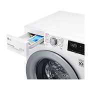 LG Lavatrice 8kg AI DD™ | Serie V3 Classe B | 1400 giri, Lavaggio a vapore, Inverter Direct Drive | White, F4WV308S4B