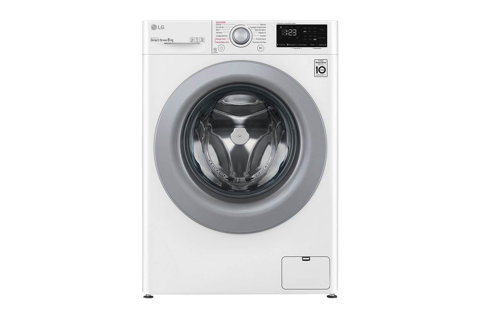 LG Lavatrice Smart AI DD™ 8kg Classe energetica C Lavaggio a vapore, F4WV308S4E