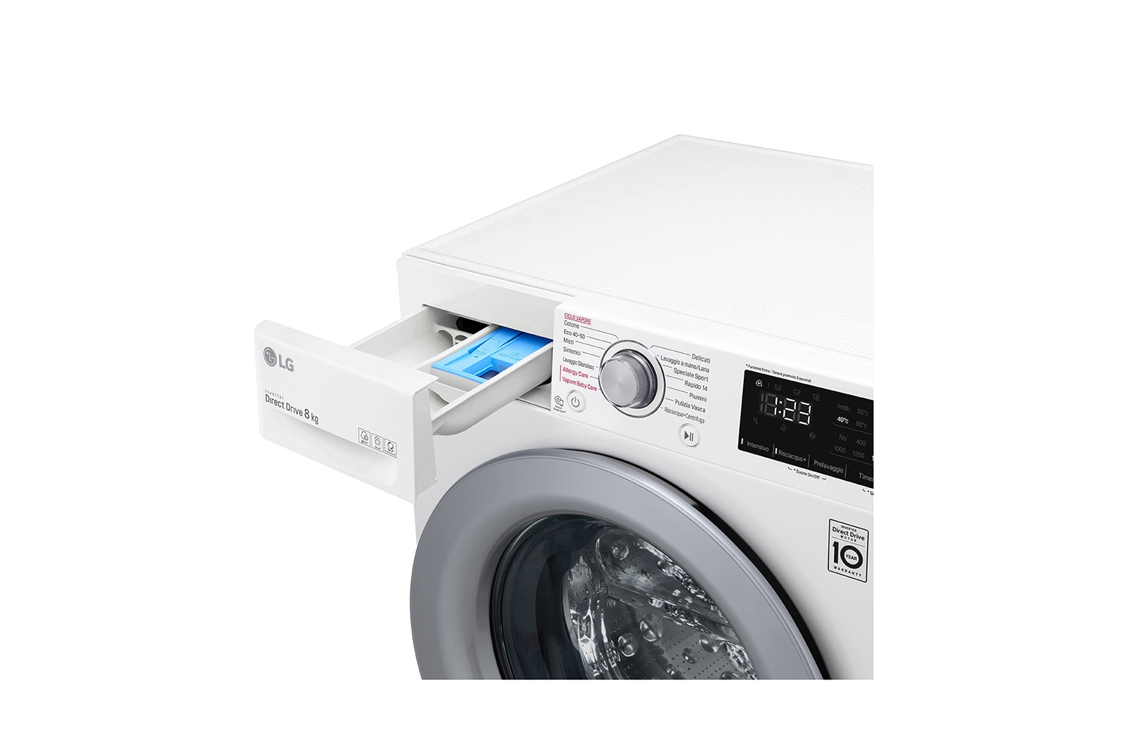 LG Lavatrice Smart AI DD™ 8kg Classe energetica C Lavaggio a vapore, F4WV308S4E