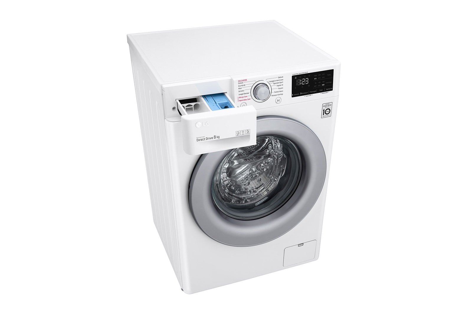 LG Lavatrice Smart AI DD™ 8kg Classe energetica C Lavaggio a vapore, F4WV308S4E