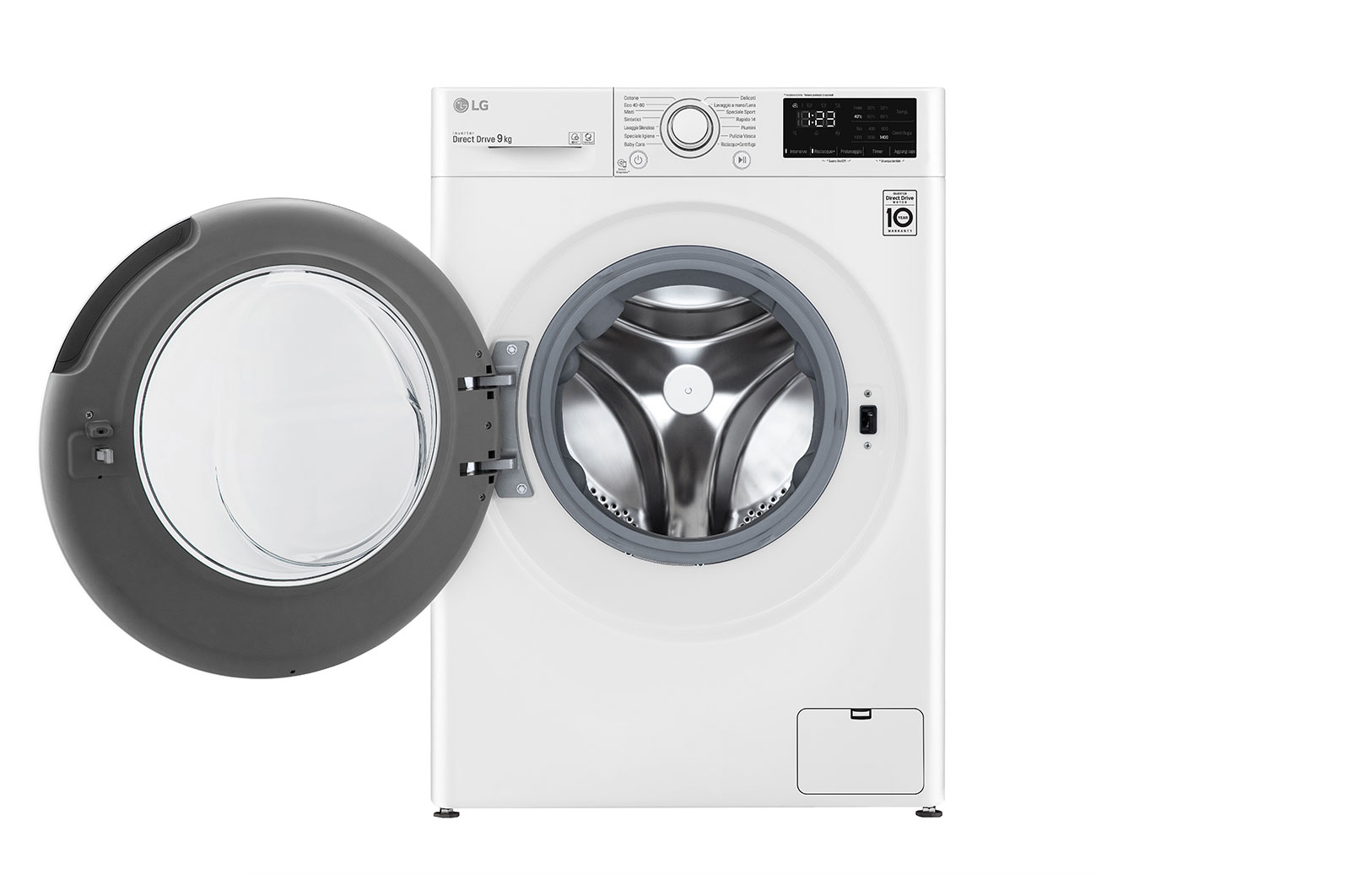 LG Lavatrice 9kg AI DD™ | Serie V3 Classe B | 1400 giri, Inverter Direct Drive, Smart Diagnosis | White, F4WV309N3E