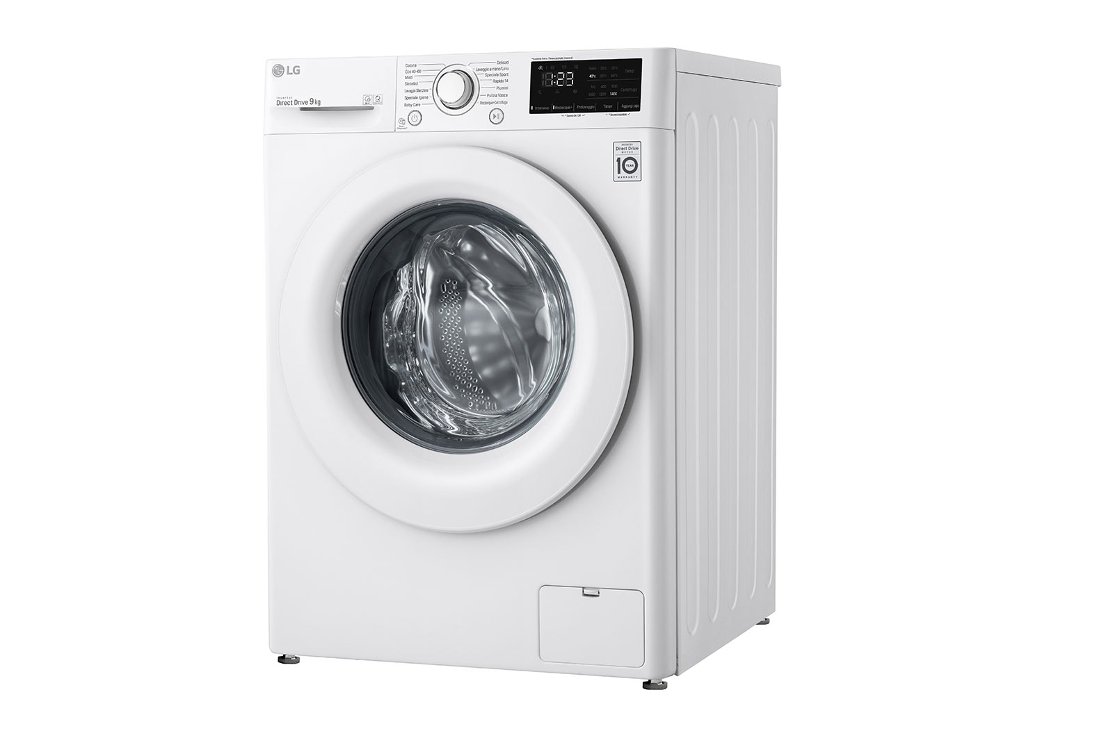 LG Lavatrice 9kg AI DD™ | Serie V3 Classe B | 1400 giri, Inverter Direct Drive, Smart Diagnosis | White, F4WV309N3E