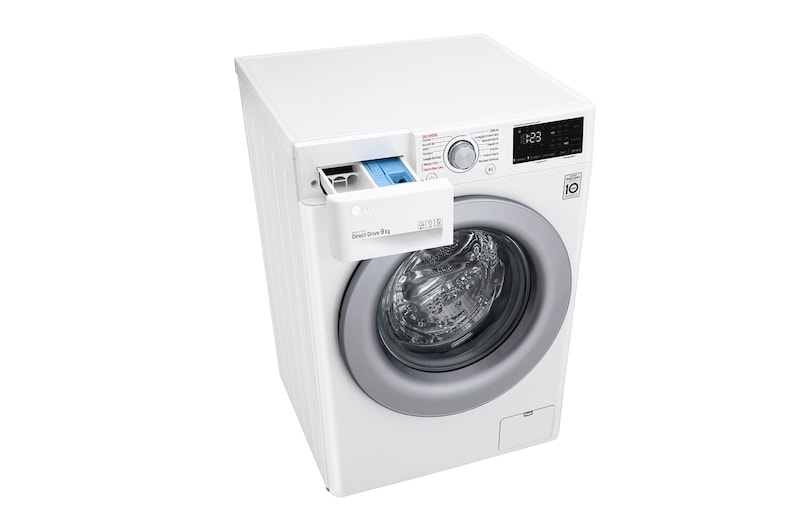 LG Lavatrice 9kg AI DD™ | Serie V3 Classe B | 1400 giri, Lavaggio a vapore, Inverter Direct Drive | White, F4WV309S4E