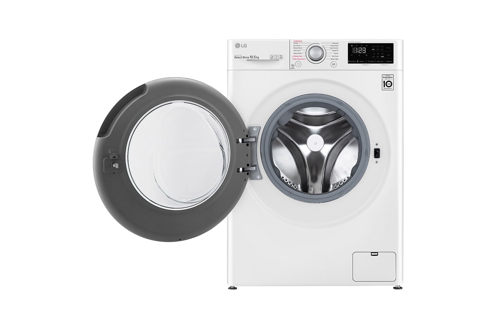 LG Lavatrice 10,5kg AI DD™ | Serie V3 Classe B | 1400 giri, Lavaggio a vapore, Inverter Direct Drive | White, F4WV310S4E