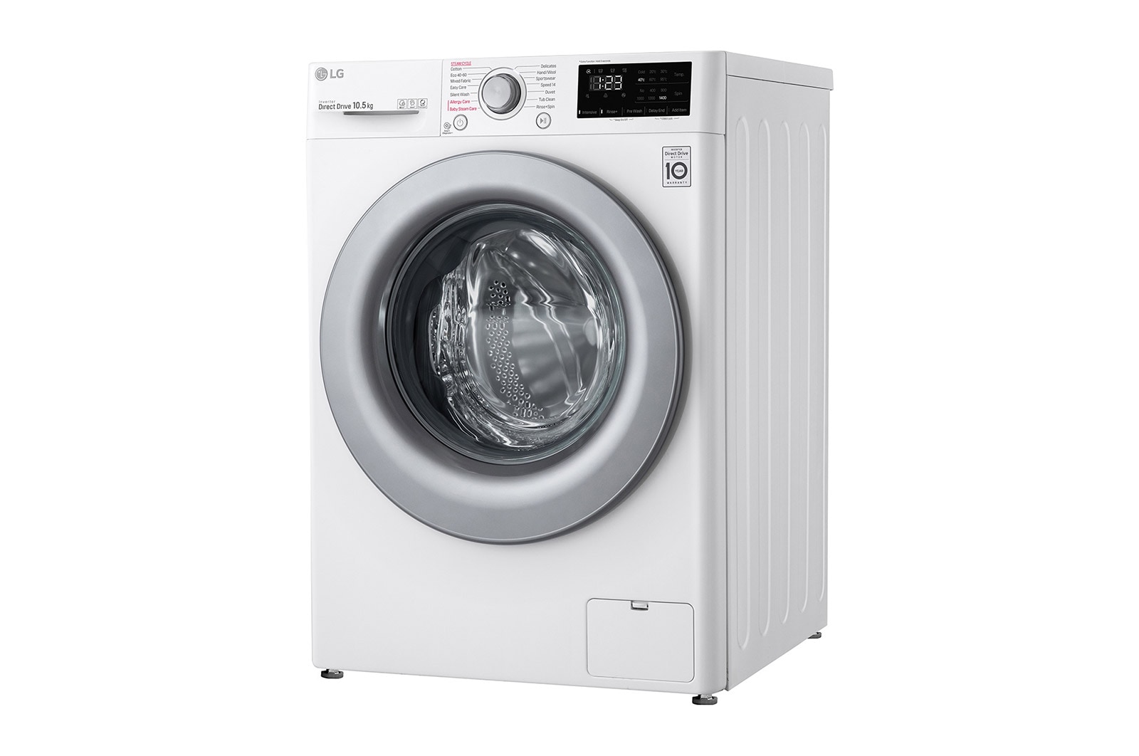 LG Lavatrice 10,5kg AI DD™ | Serie V3 Classe B | 1400 giri, Lavaggio a vapore, Inverter Direct Drive | White, F4WV310S4E