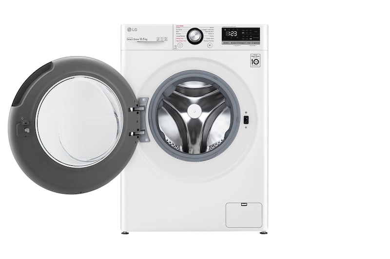 LG Lavatrice 10,5kg AI DD™ | Serie V3 Classe AAA | 1400 giri, Lavaggio a vapore, Inverter Direct Drive | White, F4WV310SAE