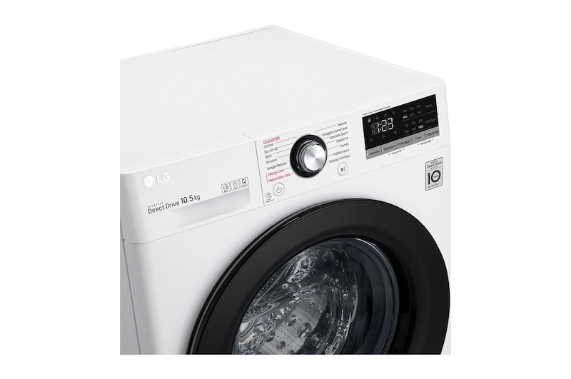 LG Lavatrice 10,5kg AI DD™ | Serie V3 Classe AAA | 1400 giri, Lavaggio a vapore, Inverter Direct Drive | White, F4WV310SAE
