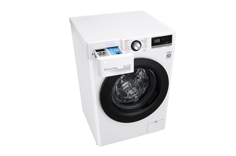LG Lavatrice 10,5kg AI DD™ | Serie V3 Classe AAA | 1400 giri, Lavaggio a vapore, Inverter Direct Drive | White, F4WV310SAE