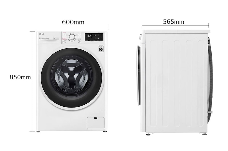 LG Lavatrice 10,5kg AI DD™ | Serie V3 Classe B | 1400 giri, Lavaggio a vapore, Inverter Direct Drive | White, F4WV310STE