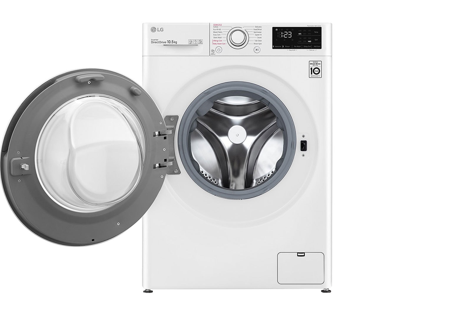 LG Lavatrice 10,5kg AI DD™ | Serie V3 Classe B | 1400 giri, Lavaggio a vapore, Inverter Direct Drive | White, F4WV310STE