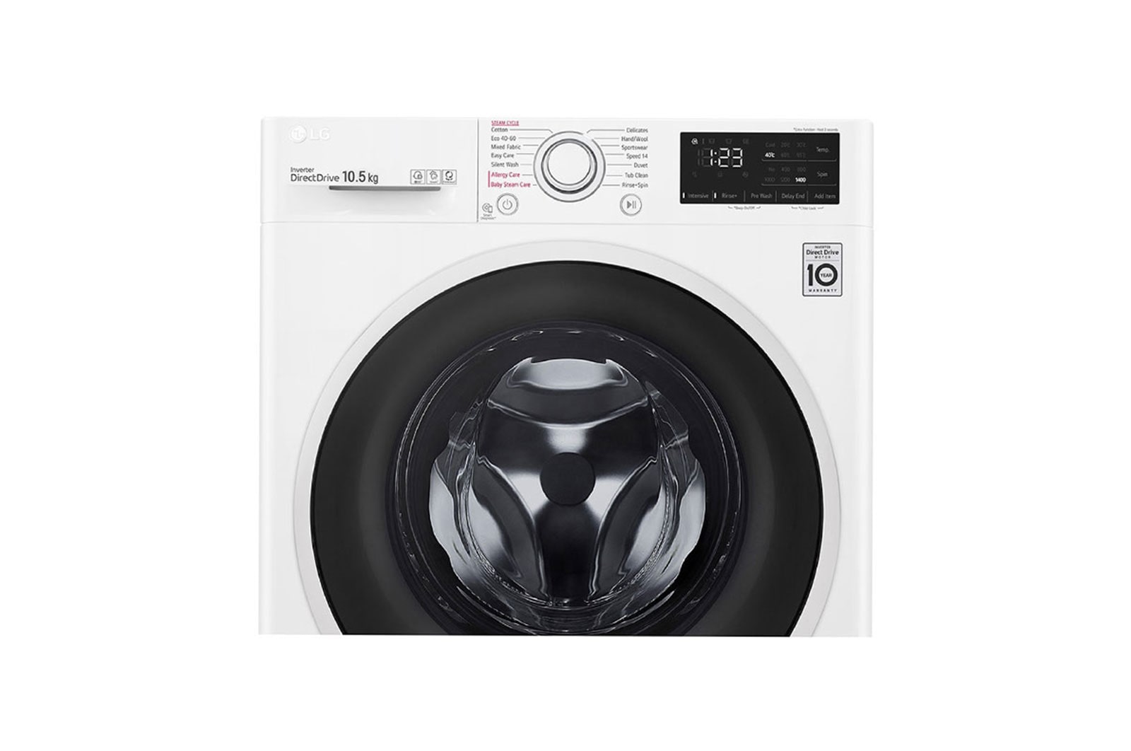 LG Lavatrice 10,5kg AI DD™ | Serie V3 Classe B | 1400 giri, Lavaggio a vapore, Inverter Direct Drive | White, F4WV310STE