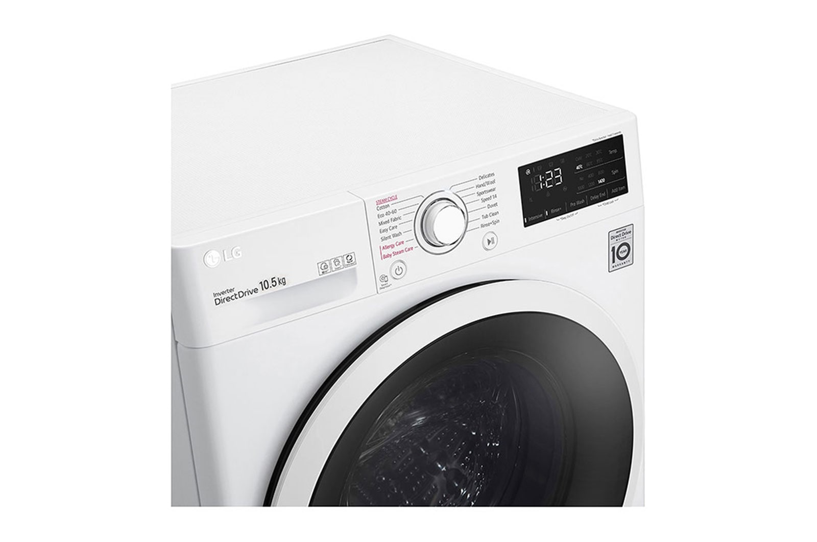 LG Lavatrice 10,5kg AI DD™ | Serie V3 Classe B | 1400 giri, Lavaggio a vapore, Inverter Direct Drive | White, F4WV310STE