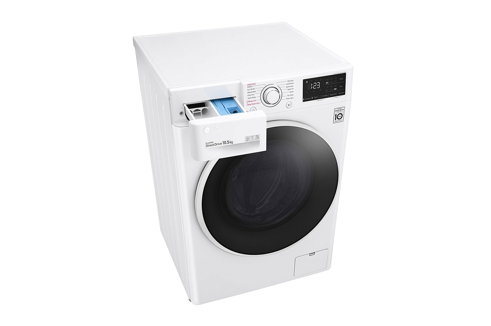 LG Lavatrice 10,5kg AI DD™ | Serie V3 Classe B | 1400 giri, Lavaggio a vapore, Inverter Direct Drive | White, F4WV310STE