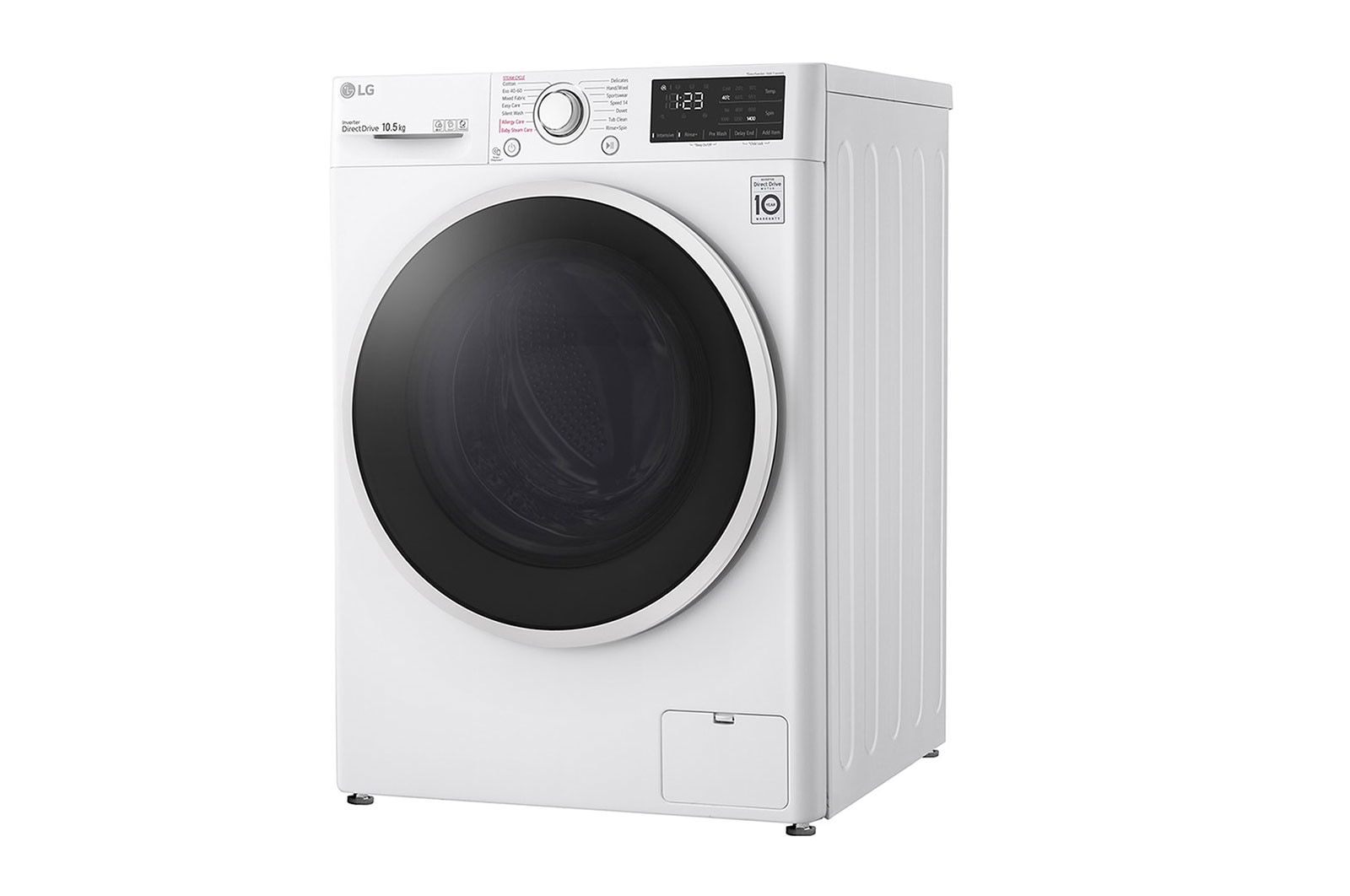 LG Lavatrice 10,5kg AI DD™ | Serie V3 Classe B | 1400 giri, Lavaggio a vapore, Inverter Direct Drive | White, F4WV310STE