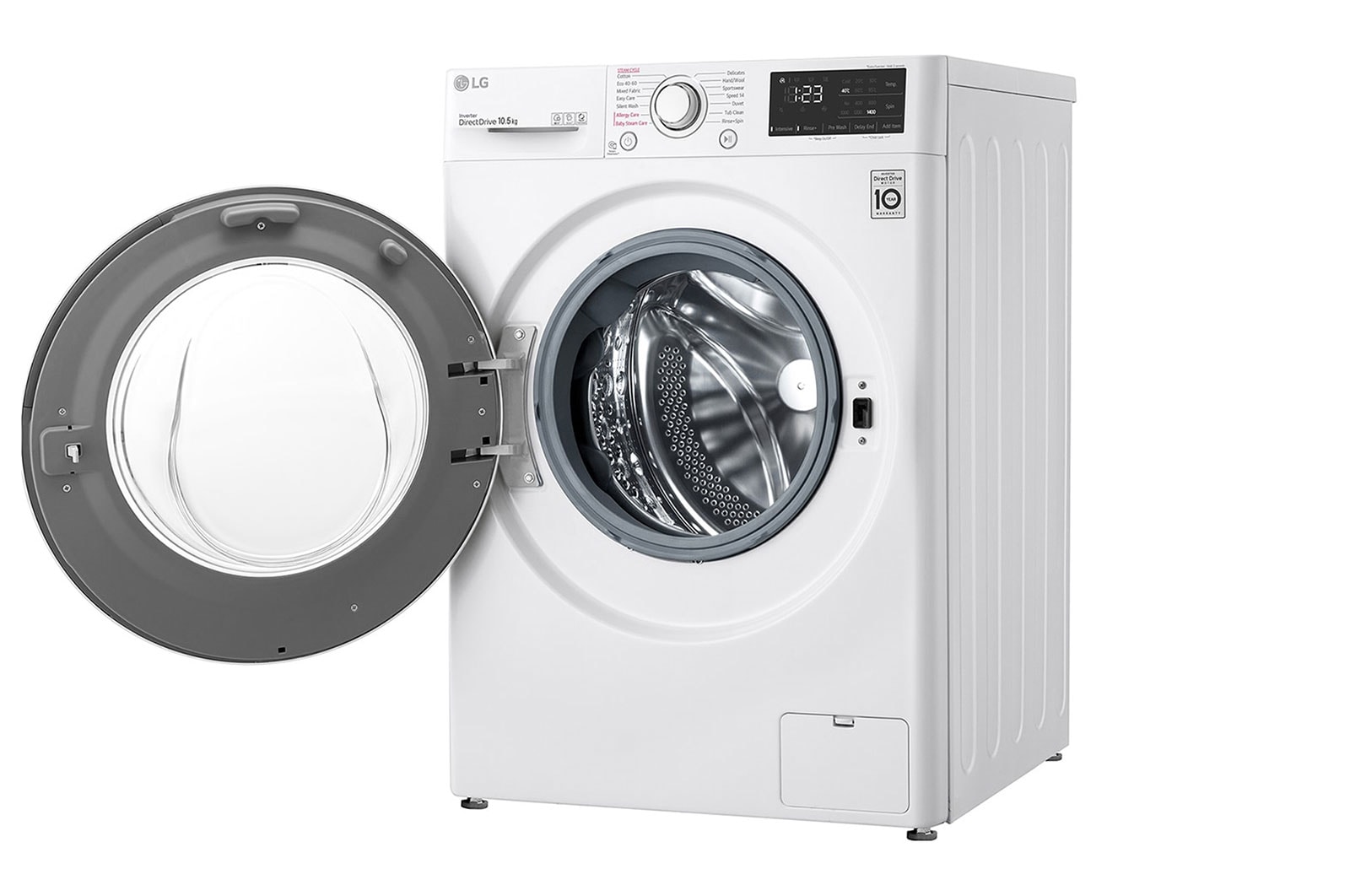 LG Lavatrice 10,5kg AI DD™ | Serie V3 Classe B | 1400 giri, Lavaggio a vapore, Inverter Direct Drive | White, F4WV310STE