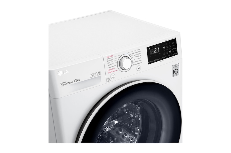 LG Lavatrice 12kg AI DD™ | Serie V3 Classe B | 1400 giri, Lavaggio a vapore, Inverter Direct Drive | White, F4WV312S0E