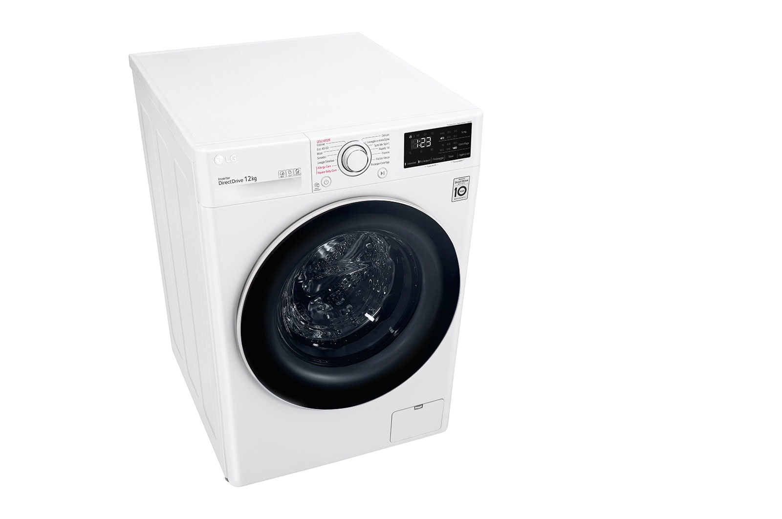 LG Lavatrice 12kg AI DD™ | Serie V3 Classe B | 1400 giri, Lavaggio a vapore, Inverter Direct Drive | White, F4WV312S0E