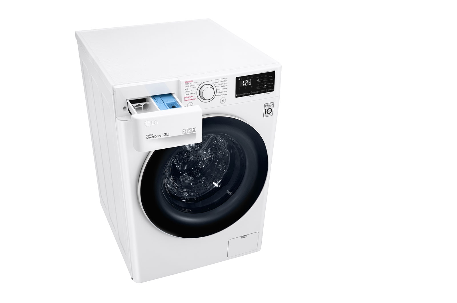 LG Lavatrice 12kg AI DD™ | Serie V3 Classe B | 1400 giri, Lavaggio a vapore, Inverter Direct Drive | White, F4WV312S0E