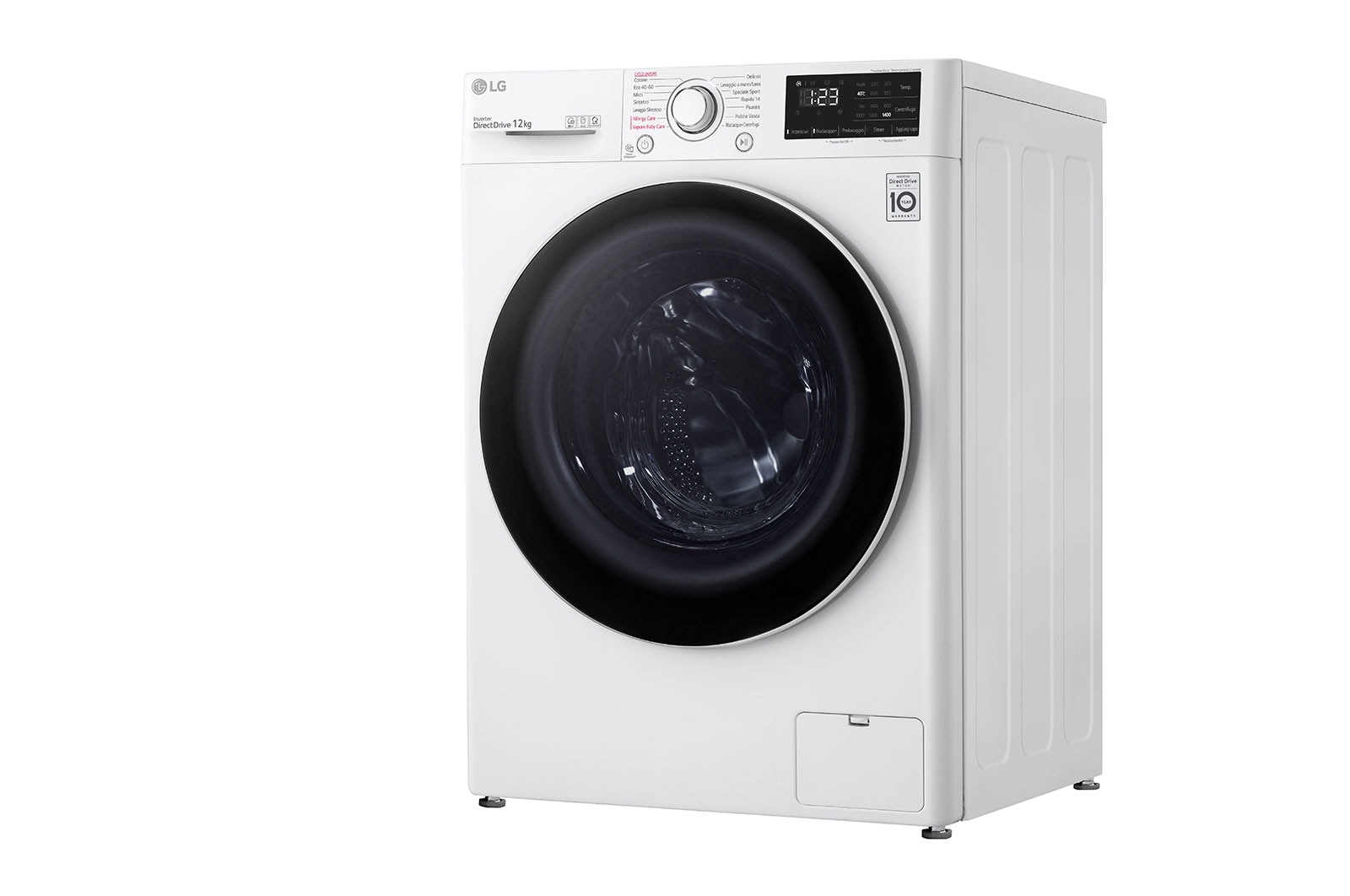 LG Lavatrice 12kg AI DD™ | Serie V3 Classe B | 1400 giri, Lavaggio a vapore, Inverter Direct Drive | White, F4WV312S0E