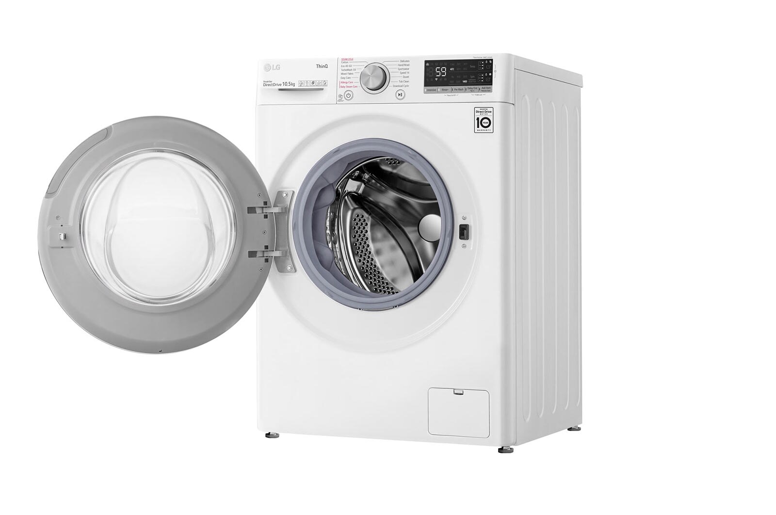 LG Lavatrice 9kg AI DD™ | Serie V5 Classe B | 1400 giri, TurboWash, Autodosaggio, Vapore, Wi-Fi | White, F4WV509S0EA