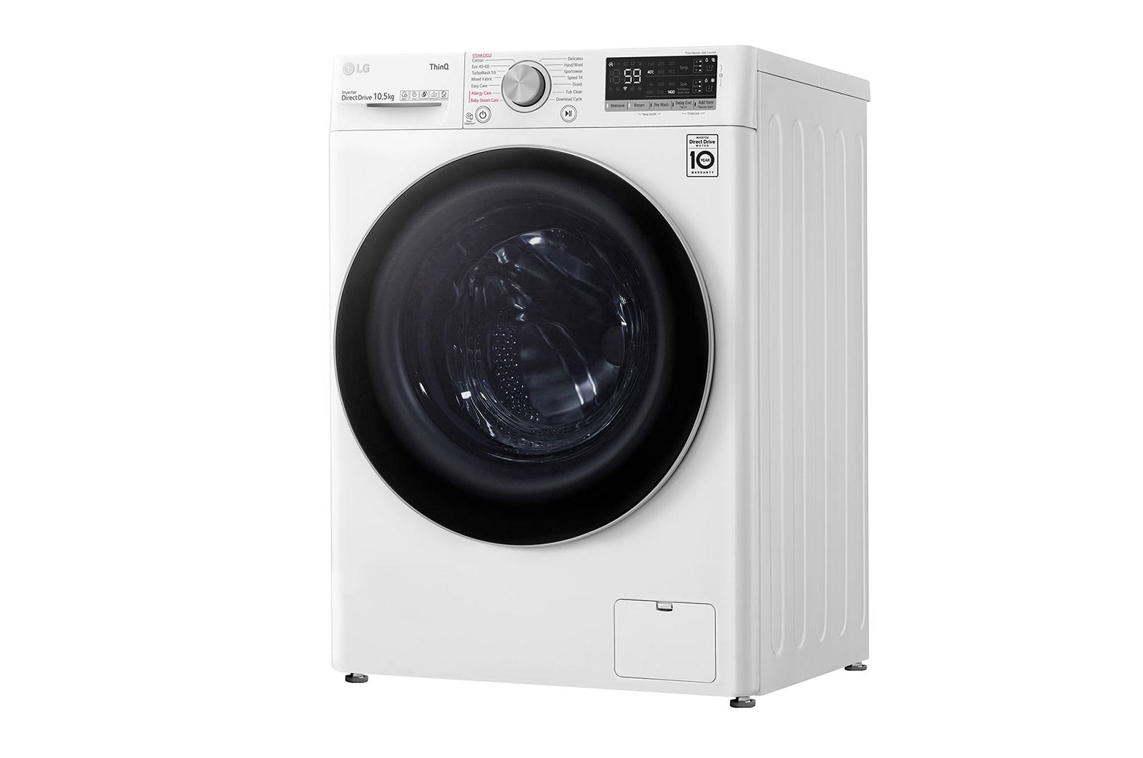 LG Lavatrice 9kg AI DD™ | Serie V5 Classe B | 1400 giri, TurboWash, Autodosaggio, Vapore, Wi-Fi | White, F4WV509S0EA